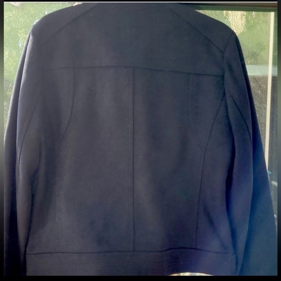 Levi's Navy Zippered Jacket Moto “Dressy” Biker Style (almost Black) NWT - Picture 3 of 13